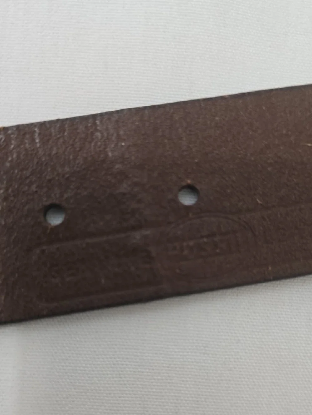 Fossil Pink and Olive Patterned Leather Belt